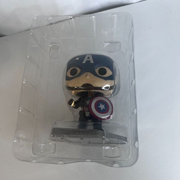 Funko Pop Marvel Civil War Captain America Amazon Exclusive Bobblehead 1200 - Picture 5 of 10